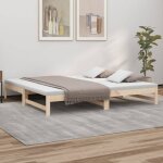 Lit coulissant sans matelas 2x(80x200) cm bois de pin massif