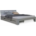 Lit double 140x200 cm avec tiroir de rangement et sommier à lattes cadre en bois de pin gris lit06224 ... Lit double 140x200 cm avec tiroir de rangement et sommier à lattes cadre en bois de pin gris lit06224 ...