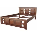 Massivmoebel24 - lit double 160x200 acacia laqu nougat oxford 252