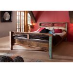 Massivmoebel24 - lit double 160x200 bois de récupération laqué multicolore nature of spirit 46 Massivmoebel24 - lit double 160x200 bois de récupération laqué multicolore nature of spirit 46