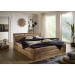 Massivmoebel24 - lit double 160x200 palissandre teint smoked cherry toronto 160