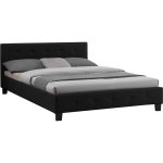 Idimex - lit double mathieu, 140 x 190 cm, capitonné avec sommier, revêtement en tissu noir Idimex - lit double mathieu, 140 x 190 cm, capitonné avec sommier, revêtement en tissu noir