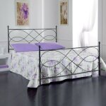 Iperbriko - lit double en fer forg avec pied de lit margherita anthracite 170x202x h122 cm