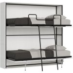 Lit double horizontal kando en fr�ne blanc
