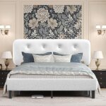 Lit adulte 160 x 200 cm, avec t�te de lit r�glable, 9 points d'appui, support � lattes en bois solide, ...