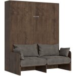 Lit double sof kentaro escamotable vertical noyer
