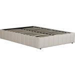 Lit double en velours avec coffre  meribel  - beige - 140 x 190 cm