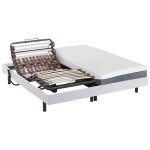 Vente - unique - lit lectrique de relaxation lattes et plots + matelas mmoire de forme - 2 x 90 x 200 ...