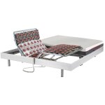 Lit �lectrique de relaxation tout plots + matelas m�moire de forme - 2 x 80 x 200 cm - blanc - atride ...