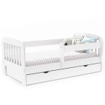 Idmarket - lit enfant 80 x 160 cm lilia 1 tiroir de rangement avec sommier et barri�res