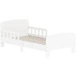 Lit enfant avec barri�res de s�curit� en mdf, 140�70 cm ? blanc