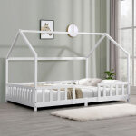 [en. casa] - lit cabane sisimiut pin 120 x 200 cm blanc