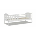 Kids literie - lit enfant leo 90x190 blanc livr avec sommiers