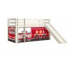Paris prix - lit enfant surélevé avec toboggan 'pino fire truck' 90x200cm blanc Paris prix - lit enfant surélevé avec toboggan 'pino fire truck' 90x200cm blanc