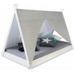 Lit pour enfant tipi tente indienne 90 x 200 cm en bois avec tissu et sommier lit06166 / 2 Lit pour enfant tipi tente indienne 90 x 200 cm en bois avec tissu et sommier lit06166 / 2