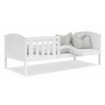 Kids literie - lit enfant tom 90x190 blanc - blanc livr avec sommiers