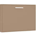 Lit escamotable horizontal 160x200 optima - coffrage blanc - fa�ade wengu�