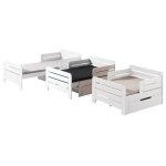 Paris prix - lit volutif 'jumper' 90x200cm blanc