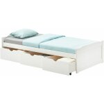 Idimex - lit fonctionnel mia 90 x 190 cm, en pin massif lasur� blanc