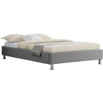 Idimex - lit futon simple nizza, 120 x 190 cm, avec sommier, revtement en tissu gris