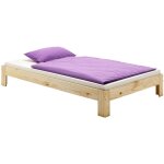 Lit futon thomas, en pin massif, 140 x 200 cm, vernis naturel
