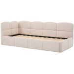 Lit gigogne 2 x 80 x 200 cm ? avec sommier peigne ? tissu textur� ? beige ? pluranio