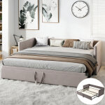 Lit gigogne 90 / 180x200 cm, canap� - lit extensible avec sommiers � lattes en bois, lits convertible ...