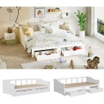 Lit gigogne 90 / 180x200cm en bois massif - canap� - lit avec 2 tiroirs - sommier � lattes - lit simple ...