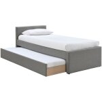 Miliboo - lit gigogne en tissu gris 90x190 cm macco Miliboo - lit gigogne en tissu gris 90x190 cm macco