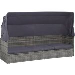 Vidaxl - lit de jardin avec auvent gris 205x62 cm résine tressée Vidaxl - lit de jardin avec auvent gris 205x62 cm résine tressée