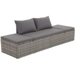 Vidaxl - lit de jardin gris 195x60 cm résine tressée Vidaxl - lit de jardin gris 195x60 cm résine tressée