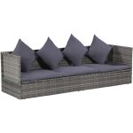 Vidaxl - lit de jardin gris 200x60 cm résine tressée Vidaxl - lit de jardin gris 200x60 cm résine tressée