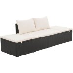 Vidaxl - lit de jardin noir 195x60 cm résine tressée Vidaxl - lit de jardin noir 195x60 cm résine tressée