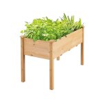 Yaheetech carr� potager � plantes en bois carr� potager sur pieds pour int�rieur ext�rieur 121 x 60 x ...