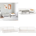 Lit de jour et tiroirs sans matelas blanc 90x200 cm bois massif - tiroirs - canap� - lit