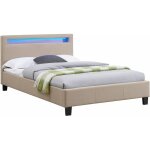Idimex - lit led simple marisela 120x190 cm, avec sommier, revêtement tissu beige Idimex - lit led simple marisela 120x190 cm, avec sommier, revêtement tissu beige