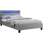Idimex - lit led simple marisela 120x190 cm, avec sommier, revêtement tissu gris Idimex - lit led simple marisela 120x190 cm, avec sommier, revêtement tissu gris