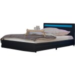 Home deluxe - lit led avec tiroirs nube couleur : gris fonc, dimension : 180 x 200 cm