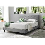 Sofareva - lit marco 160x200 gris clair avec capitons sommier inclus simili cuir - gris clair Sofareva - lit marco 160x200 gris clair avec capitons sommier inclus simili cuir - gris clair