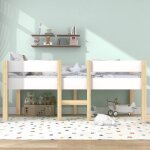Lit mezzanine enfant 90 x 190 cm avec protection antichute lit enfant en pin massif blanc et ch�ne