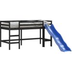Lit mezzanine enfants toboggan 80x200 cm bois pin massif