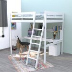 Le quai des affaires - lit mezzanine studio 140x190 + 1 sommier + caisson 3 tiroirs + bureau + �tag�re ...