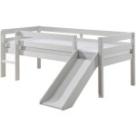 Vipack - lit mi - hauteur 90x200 toboggan sommier inclus pino blanc