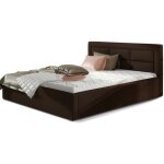 Lit moderne simili cuir capitonné rizaro - avec ou sans rangement - marron - 160x200 - version avec sommier ... Lit moderne simili cuir capitonné rizaro - avec ou sans rangement - marron - 160x200 - version avec sommier ...