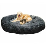 Lit moelleux rond pour chat et chien extra large lavable avec coussin corbeille et panier pour chien ...