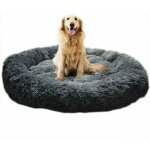 Lit moelleux rond pour chien extra large lavable avec coussin, deluxe panier chien coussin panier donut ...