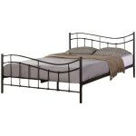 Meublorama - lit odette 160x200 cm ? m�tal noir ? sommier inclus ? �l�gance et robustesse
