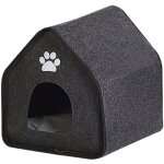 Beliani - lit pour petit chien ou chat en forme de niche en feutre gris fonc cachette parfaite pour ...