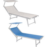 Lifeingarden - lit de plage avec parasol morning blue serviette lif