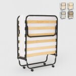 Lit pliant 80x180 avec matelas en microfibre et sommiers � lattes apollo - blanc